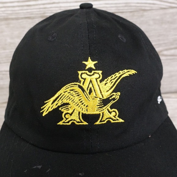 ANHEUSER BUSCH ST LOUIS BREWERY BLACK ADJUSTABLE STRAPBACK BASEBALL HAT CAP - Picture 2 of 9